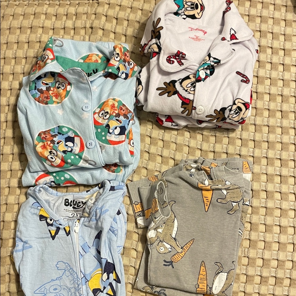 Kids Pajamas Set - Blue, Gray, White